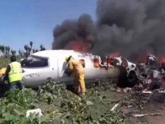 La mañana de este 21 de febrero una aeronave de la Fuerza Aérea Mexicana se desploma en Veracruz; 6 personas murieron en el lugar.