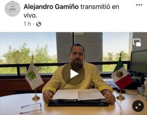 Alejandro Gamiño transmitiendo en vivo el 10 de marzo 2022 desde su Diputación. Oficina Diputada Federal PVEM en la H. Cámara de Diputados.